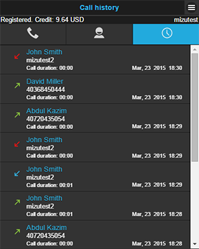 webphone call history