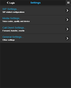 webphone settings main